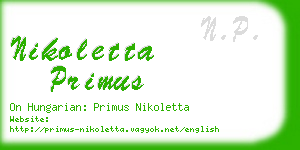 nikoletta primus business card